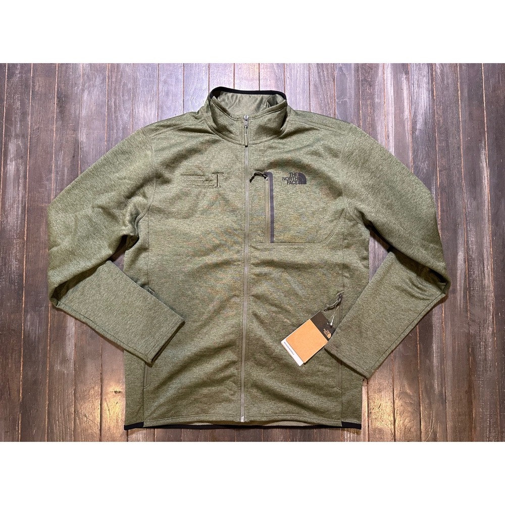 The North Face Mens Skyline Full Zip Fleece Jacket Green Heather Portfolio Tech